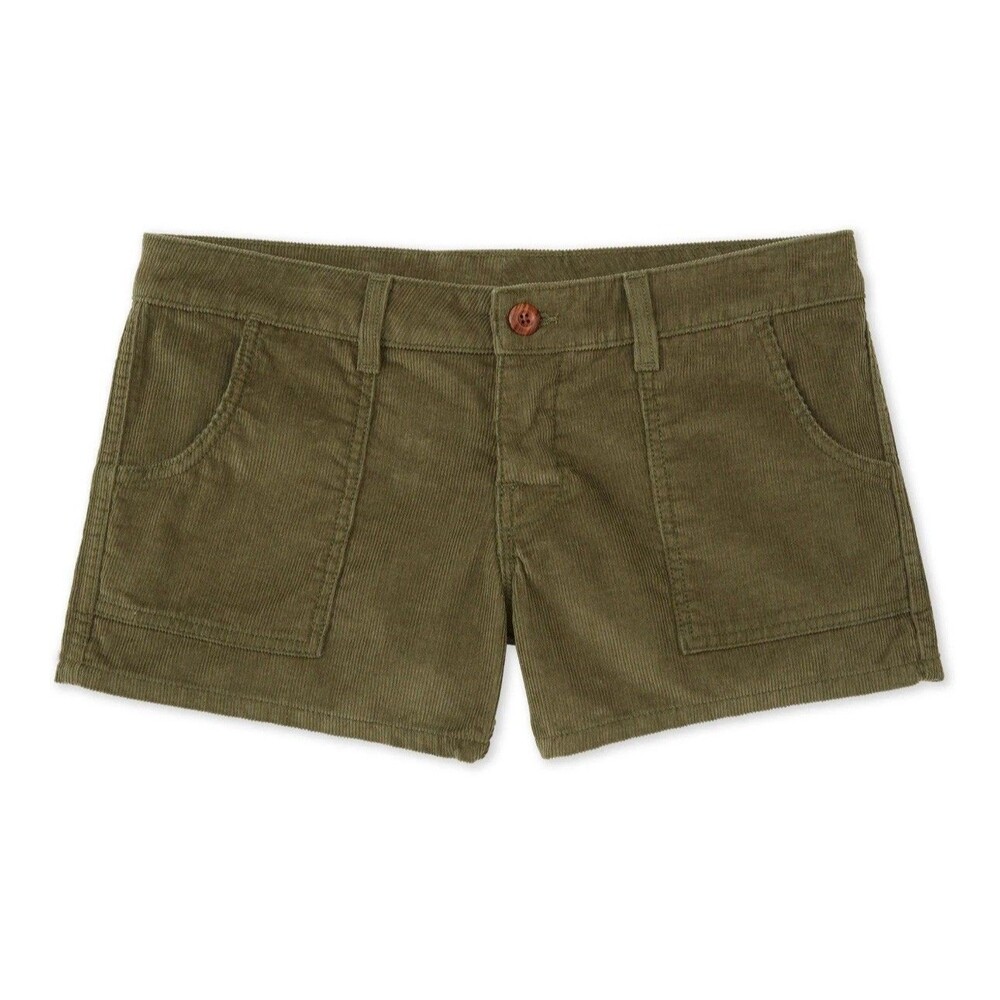Birdwell Beach Britches Shorts 16 Womens Hip Hugger 3" Olive Corduroy USA Surf